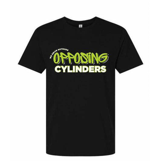 We Drive Hot Rods Opposing Cylinders Green