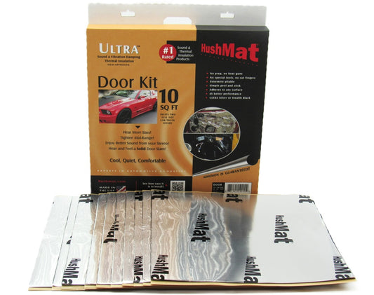 #10201 HushMat Door Kit – Automotive Thermal Insulation & Sound Deadening (10 Sq Ft, Silver Foil Foil)